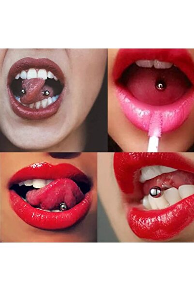 Bylin Takı 316 L Cerrahi Çelik Dil Piercingi - Top Çapı 5mm- 1 Adet