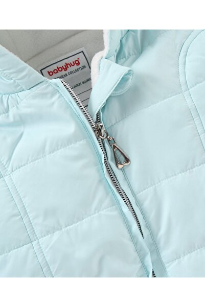 Babyhug Babyhug Full Sleeves Polyester Hooded Jacket Solid - Blue