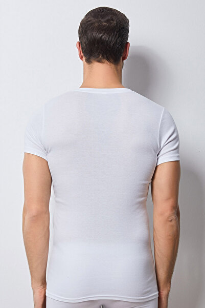 Svm Tricou bărbătesc cu decolteu în V cu nervuri din 6 piese