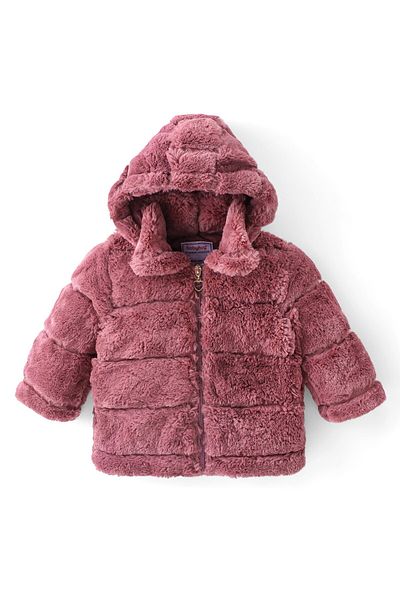 Babyhug Babyhug Full Sleeves Solid Hooded Jacket- Maroon