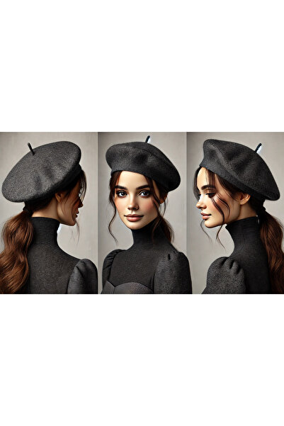 Ermas Fransız Ressam Keçe Bere / Antrasit