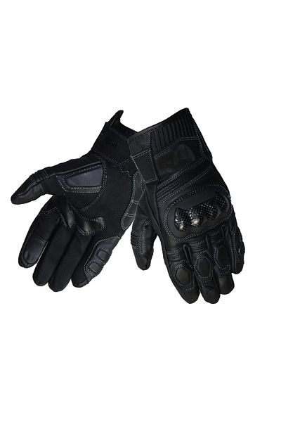 Vexo Black Power Sports Leather Gloves - [Large Size]