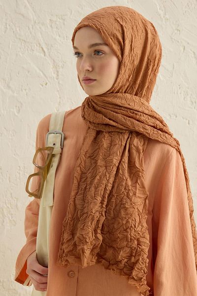 Qef Voile Crochet Peach - Shawl Peach Design
