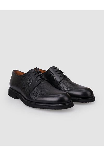 Cabani 100% Genuine Leather Black Laced Men's Classic Shoes