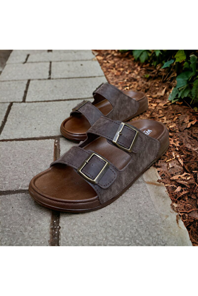 Hızlı Al Men's Slippers with Soft Anatomic Sole Sweat-Proof and Slip-Proof Sole Double Stitches