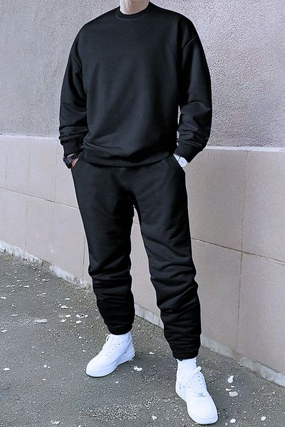 BayBayan Ανδρικό σετ φόρμας χειμερινής φόρμας Jogger με λαιμόκοψη 3 κλωστών