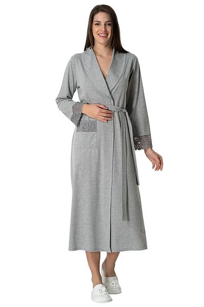 Mecit Pijama Γυναικεία ρόμπα Guipure Plus Size 75% βαμβάκι, 25% βισκόζη