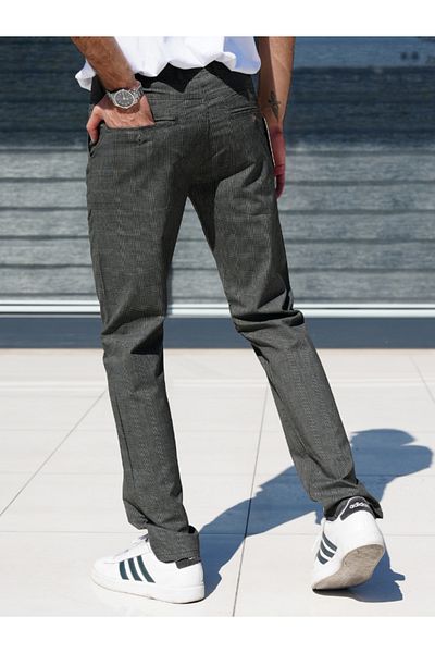 WKM Pantaloni pentru bărbați din lycra cu dungi cu croială normală