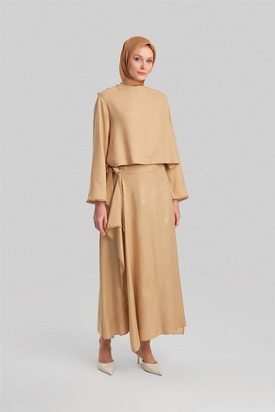 Armine Μπλούζα Viscose - Glitter και κουμπί, Camel 24y3530