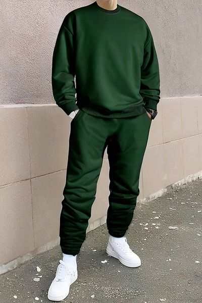 BayBayan Ανδρικό σετ φόρμας χειμερινής φόρμας Jogger με λαιμόκοψη 3 κλωστών