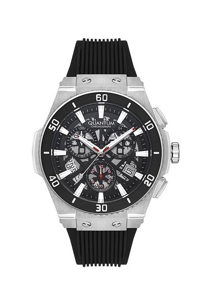 Quantum Men's Sports Wrist Watch Silver-Black Pwg1129.351