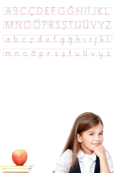 Farklı Bi Kağıt Harfli Kılavuz 120×55 cm Türkçe Alfabe