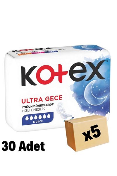 Kotex Ultra Night Sanitary Pads 6 Pack X 5 Pieces