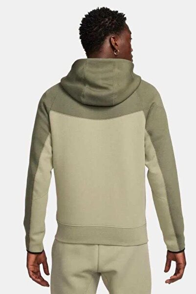 Nike Tech Fleece Full Zip Windrunner Hoodie Green Kapüşonlu Unisex Sweatshirt Haki