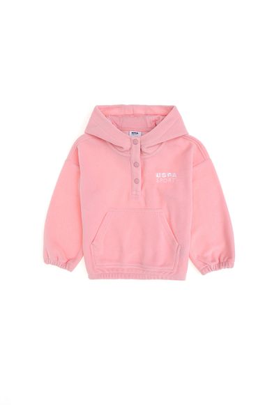 U.S. Polo Assn. Girl's Powder Hooded Sweatshirt 50291467 -Vr042