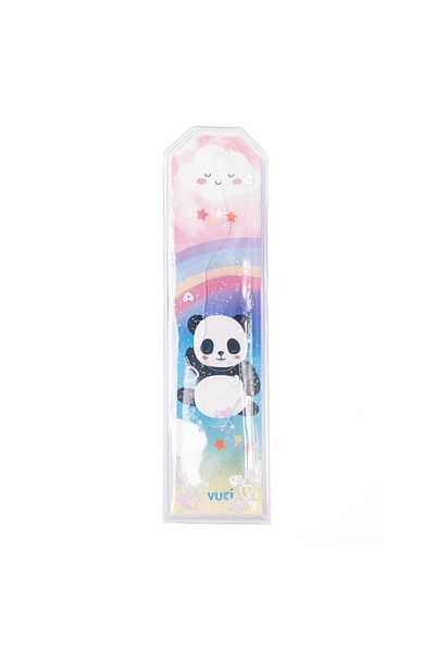VUKİ Semn de carte cu model panda argintiu