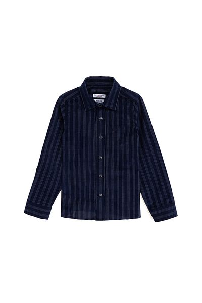 U.S. Polo Assn. قميص للأولاد بأكمام طويلة باللون الأزرق الداكن 50293507-VR033