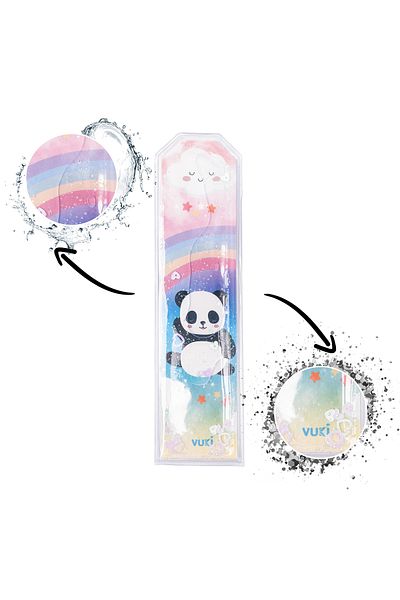 VUKİ Semn de carte cu model panda argintiu