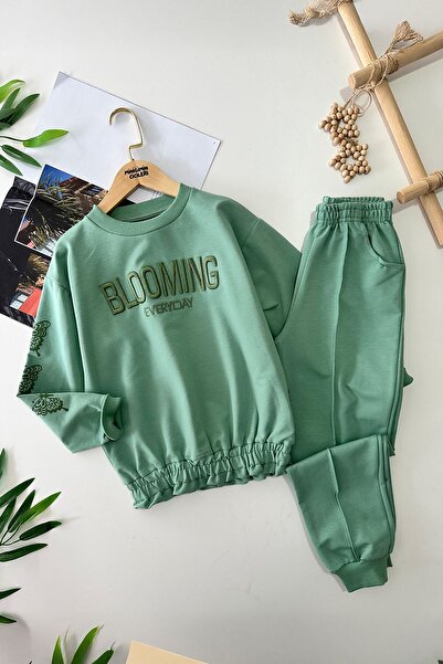 Minigimin Cicileri Costum pentru fetiță, cu elastic brodat, floral, pentru fe...