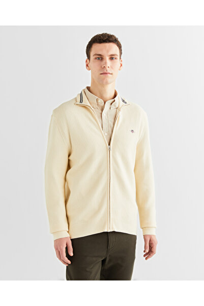 Gant Erkek Krem Regular Fit Fermuarlı Hırka