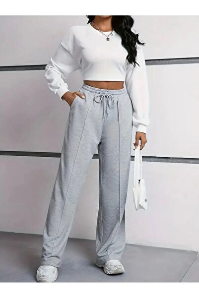 berfmoda Kadın Bol Paça Çımalı Eşofman Altı Mevsimlik