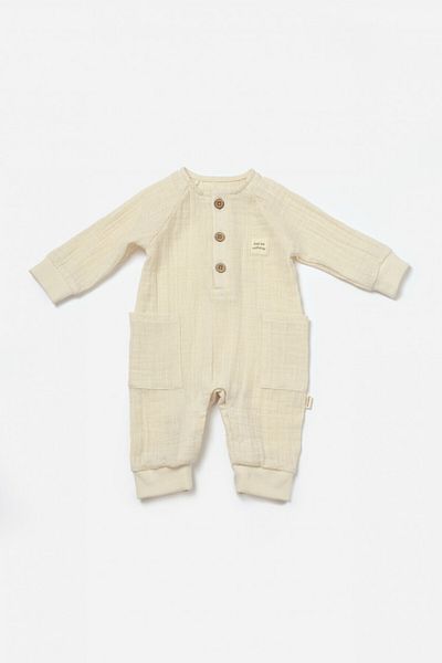 BabyCosy Salopeta Cu Nasturei, Winter Muselin,stone,