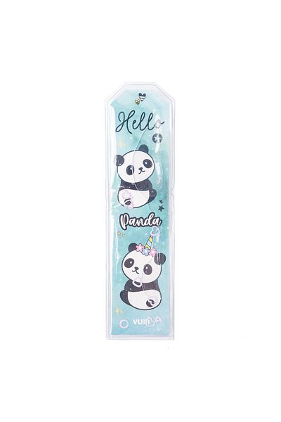 VUKİ Semn de carte cu model panda argintiu