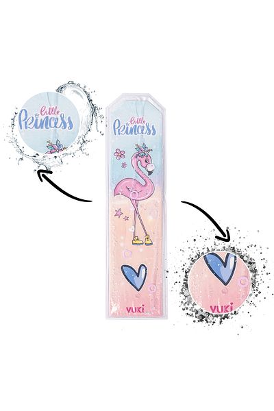 VUKİ Semn de carte cu sclipici cu model flamingo