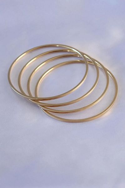 Clariss 316L Steel Gold Color 4-Piece Ajda Model 65 mm Diameter Women's Bracelet