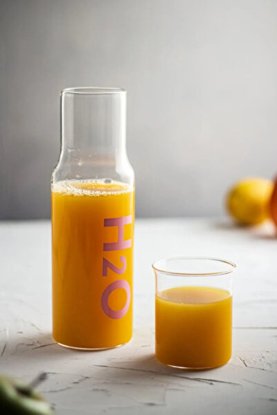 Çavdar Group H2O Cam Kapaklı Baş Ucu Sürahisi 600 ml Cam Su Meşrubat Sürahisi