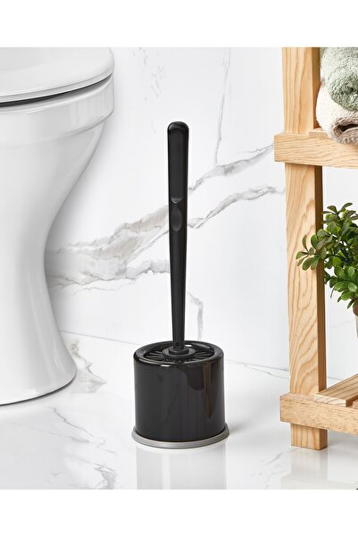 MAİN SHOP Perie de curățare a vaselor de toaletă din silicon cu șase rezervoare închise, culoare albă M-156