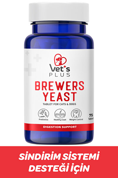 Vet's Plus Brewers Yeast Tablet 75'li (Prebiyotikli Sindirim Sistemi Düzenley...