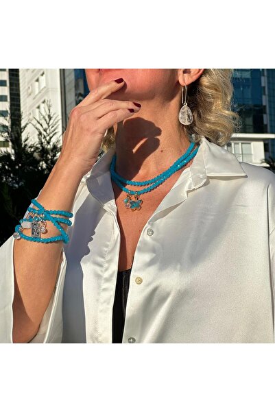 JİMNY JEWELRY NOA  KRİSTAL BONCUK KOLYE BİLEKLİK