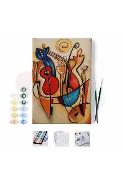 kendinyaphobi Sayılarla Boyama Seti Çerçeveli Kasnaklı Ruh ve Müzik 50 x 65 cm