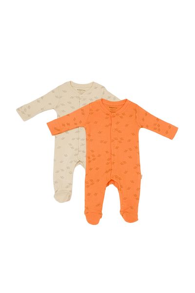 BabyCosy Set 2 Salopete Lungi Printed, , Stone/apricot
