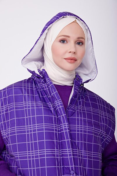 Armine Baskılı Ve Kapitoneli Yelek 22k4001 Morcivert