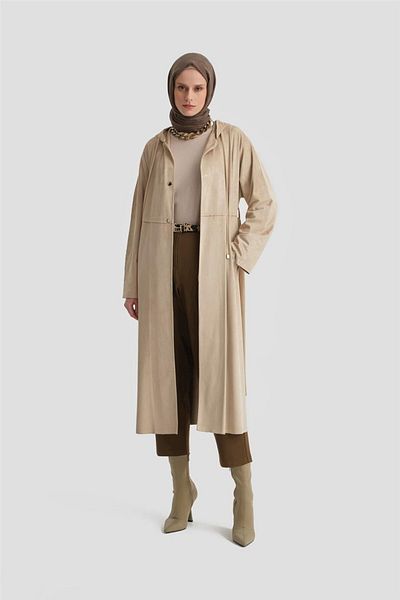Armine Beige Suede Clothes - Cut Detail, Model 24K5606