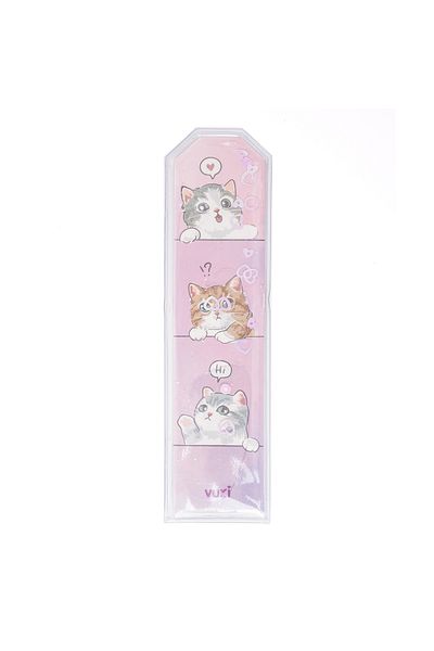 VUKİ Cat Patterned Glitter Water Bookmark