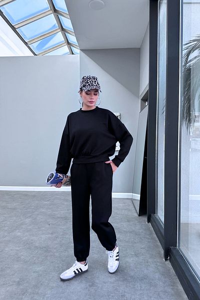 BayBayan Γυναικείο Σετ Φόρμας Jogger Crew με ψηλόμεσο