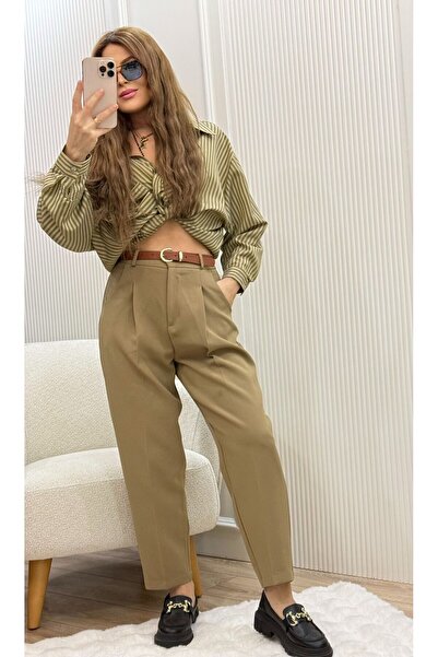 Flow Arka Cep Detaylı Kemerli Pantolon