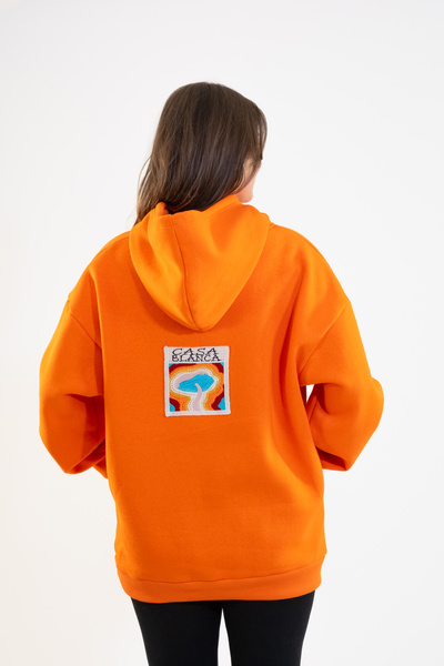 TEVOOY سويت شيرت بغطاء للرأس للجنسين مع تفاصيل تطريز وجيب