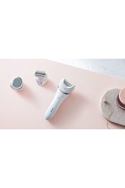 Philips Islak Kuru Kablosuz Epilatör Seti, Beyaz 5 Başlıklı