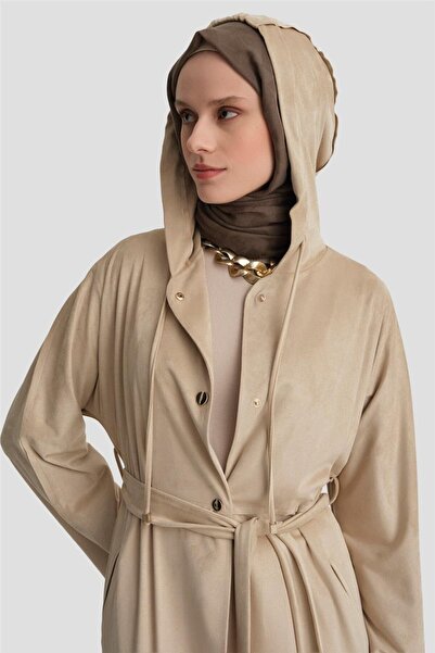 Armine Kesim Detaylı Süet Giy Çık 24k5606 Bej