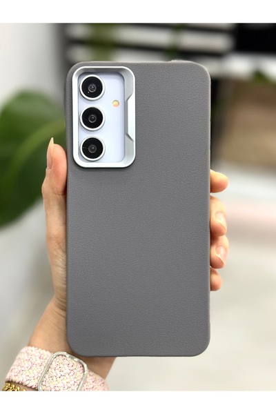 Go Aksesuar Samsung Galaxy  A25 Uyumlu Estetik Dokulu Deri Görünümlü Esnek Si...