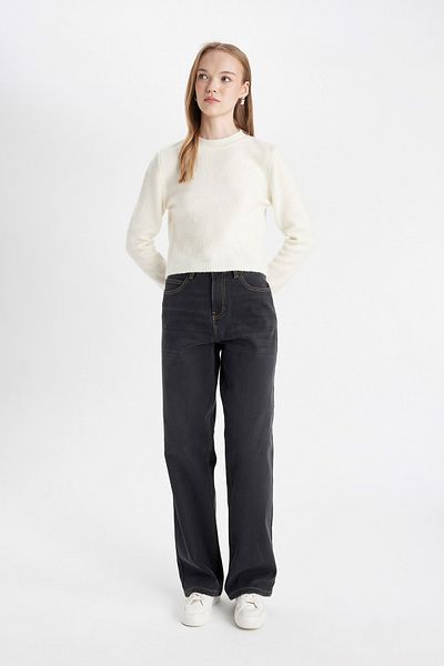 DeFacto Relax Fit High Waist Long Jean Pants C9616Ax24Wn