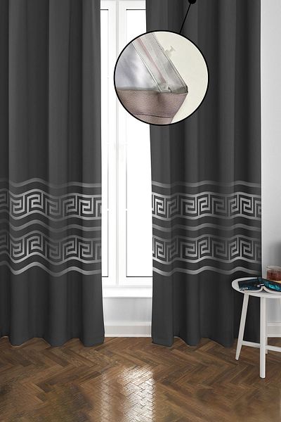 Doruklar Home Collection Blackout Light Proof Blackout High Quality Background Curtain 140 X 270