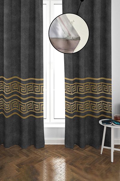 Doruklar Home Collection Blackout Light Proof Blackout High Quality Background Curtain 140 X 270