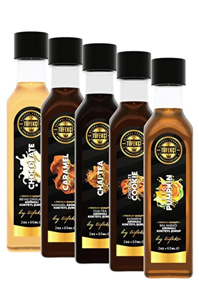 By Tüfekçi 5'li Özel Seri Şurup (KARAMEL,BALKABAĞI,BEYAZ ÇİKOLATA,CHOCOLATE C...