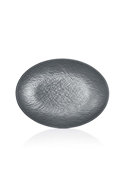 Külsan طبق تقديم بيضاوي ميلامين مقاس 30 سم لون رمادي