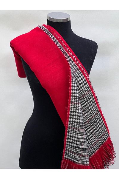 NURMAHREM Scarf Scooter Pattern Double-Sided Single Color Houndstooth Pattern Shoulder and Neck Scarf Quality Fabric